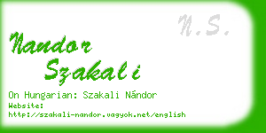 nandor szakali business card