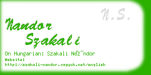 nandor szakali business card